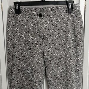 Signe Paris Womens Black White Abstract Print Cropped Pants Made in‎ France